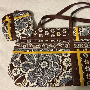 VERA BRADLEY Slate Blooms Zip Tote and matching bag, NWOT